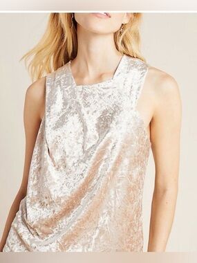 Anthropologie Porridge Jessie Velvet Halter Top Size L Lined
